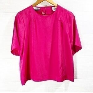 Vintage Christie & Jill petite women’s blouse Size MP Color Hot Pink